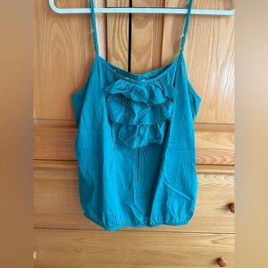 Sanctuary Clothing Turquoise Camisole with Ruffle Detail - Size Small